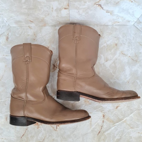 Vintage J. Chisholm Western Men\'s Boots in Tan Size 8 M main image 5